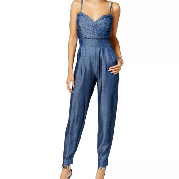 Guess Pants - Guess Chambray Pleated Denim Jumpsuit NWT 2